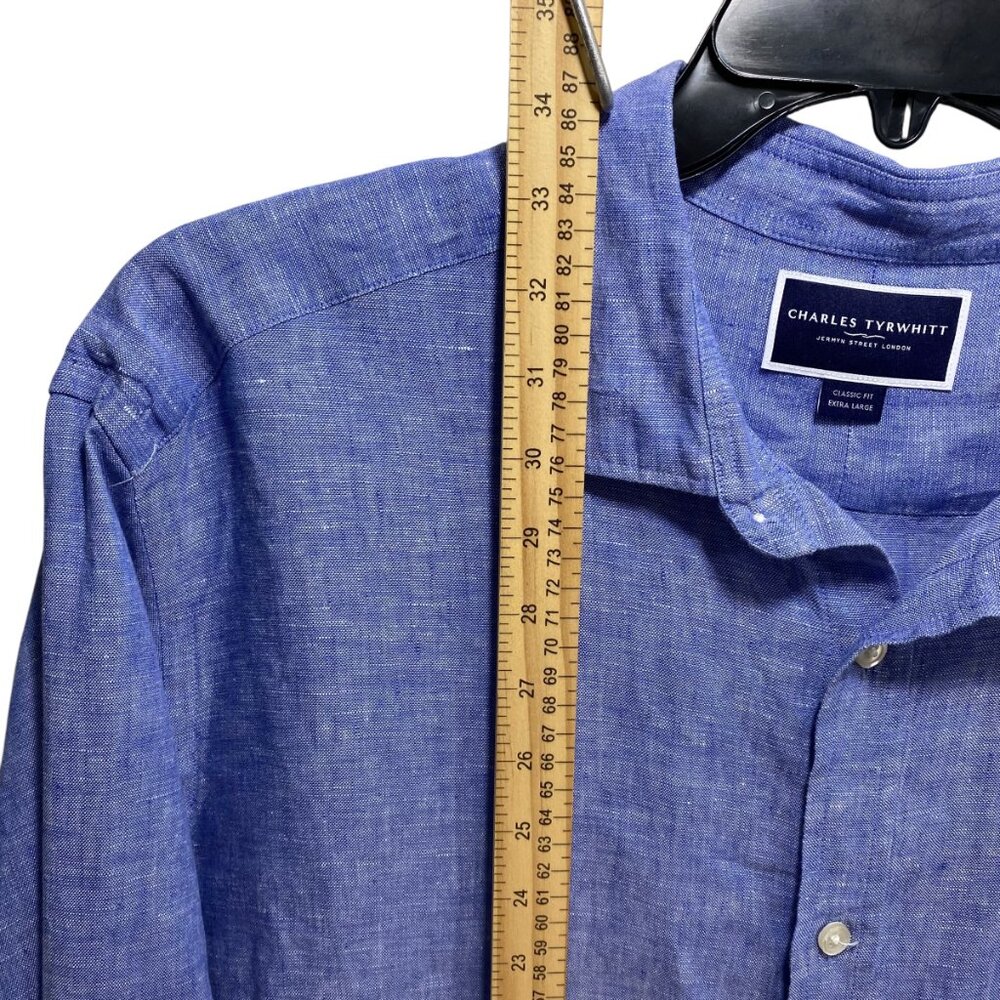 Charles Tyrwhitt Blue Casual Button Down Shirt - Picture 4 of 8